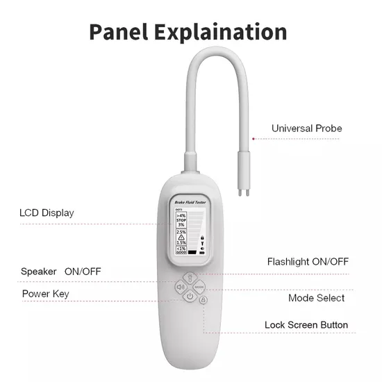 Comprehensive Professional Brake Fluid Tester DOT3, DOT4, DOT5.1 for Brake Care Solutions