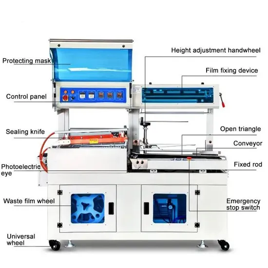 Automatic PE PVC POF Plastic Film Heat Wrapping Shrinking for Bottle Food Carton and Boxes Packing Shrink Wrapping Machine
